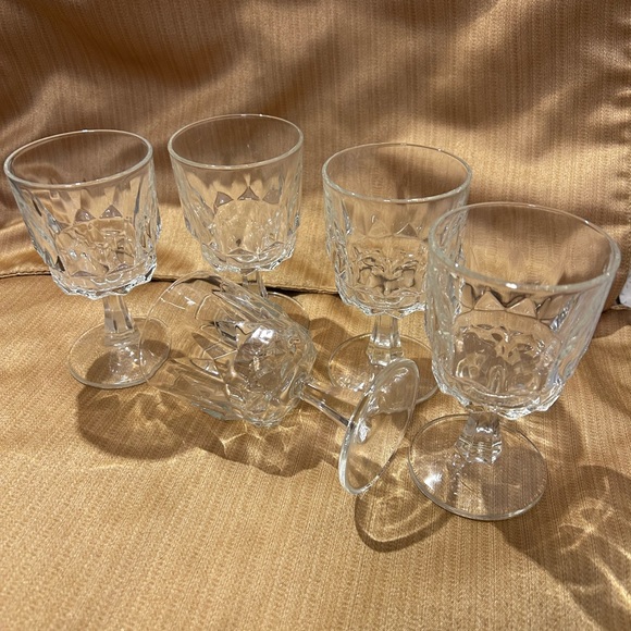 Arcoroc Water Goblets; Artic Pattern. Set of 5. - Picture 1 of 5